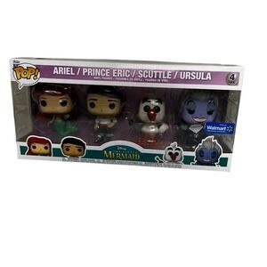 Funko‎ Pop Disney Little Mermaid 4-Pack Diamond Ariel Ursula Eric Scuttle